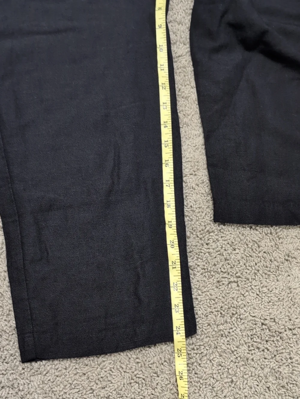 H&M Linen Blend Casual Black Pants Elastic waist Drawstring Size Small